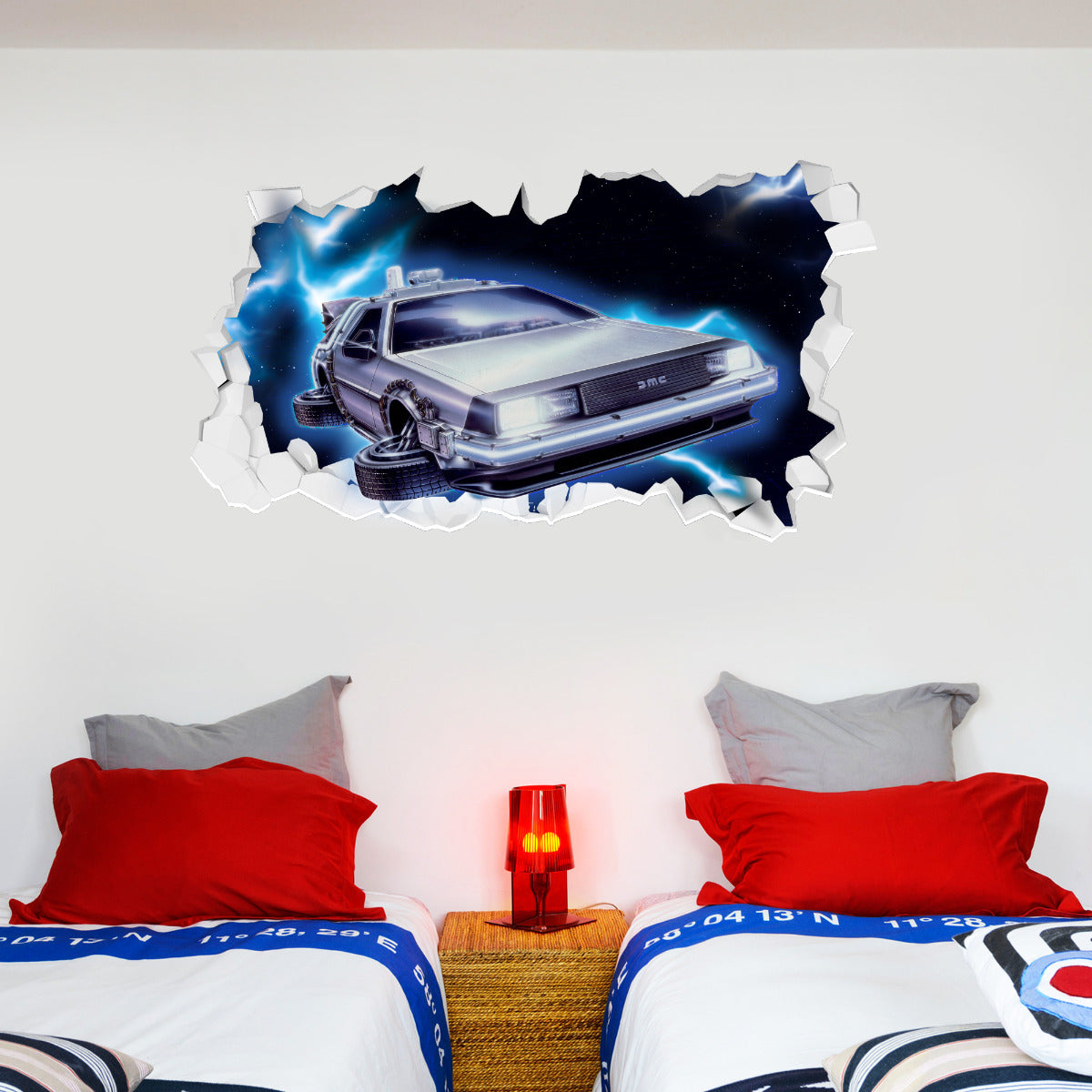 Back To The Future Wall Sticker Delorean Broken Wall