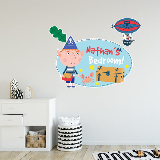 Ben Hollys Little Kingdom Pirate Ben Personalised Wall Sticker