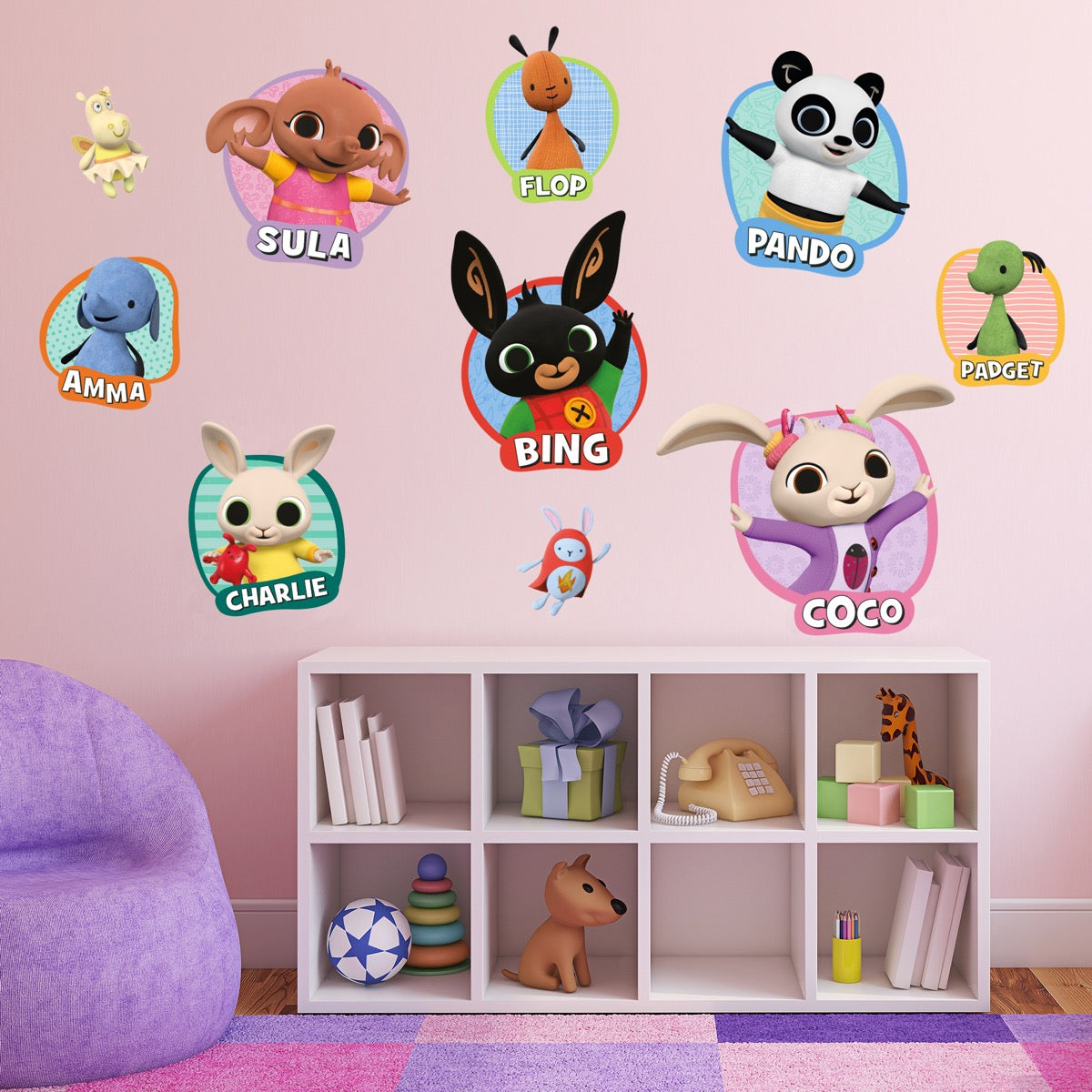Bing Wall Sticker - Characters Colour Shapes Wall Decals