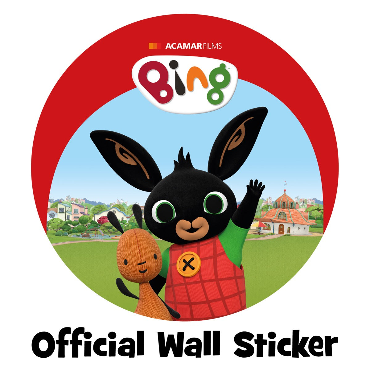 Bing Wall Sticker - Bing Waving Red Shape Wall Decal