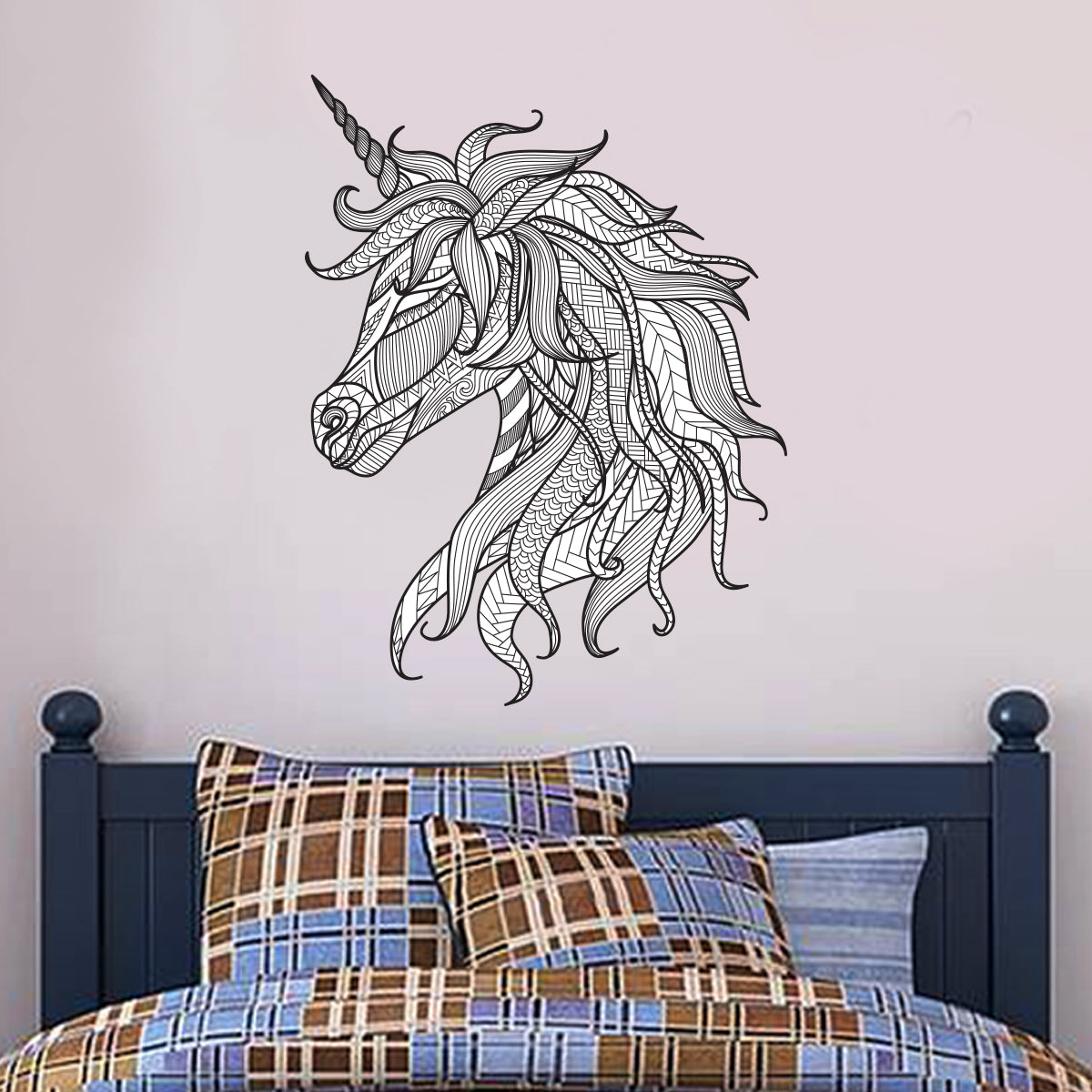 Unicorn Wall Sticker Patterned Unicorn Head