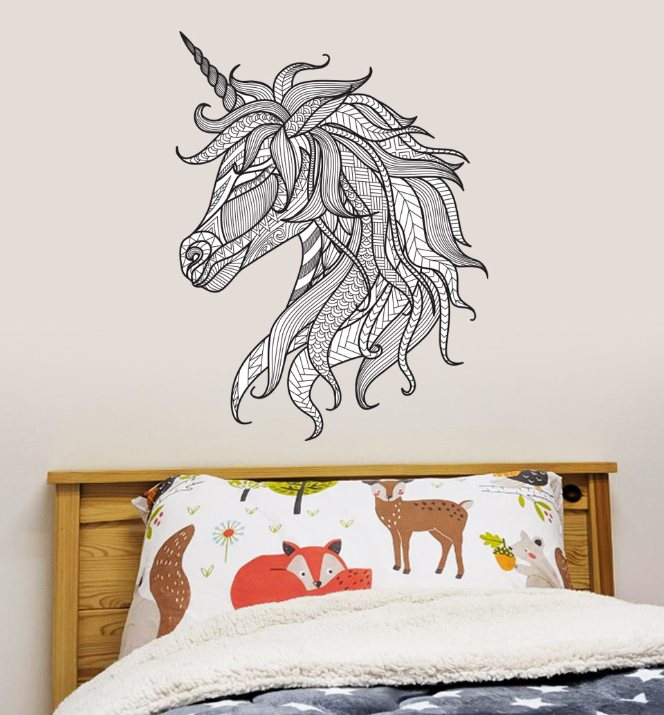 Unicorn Wall Sticker Patterned Unicorn Head
