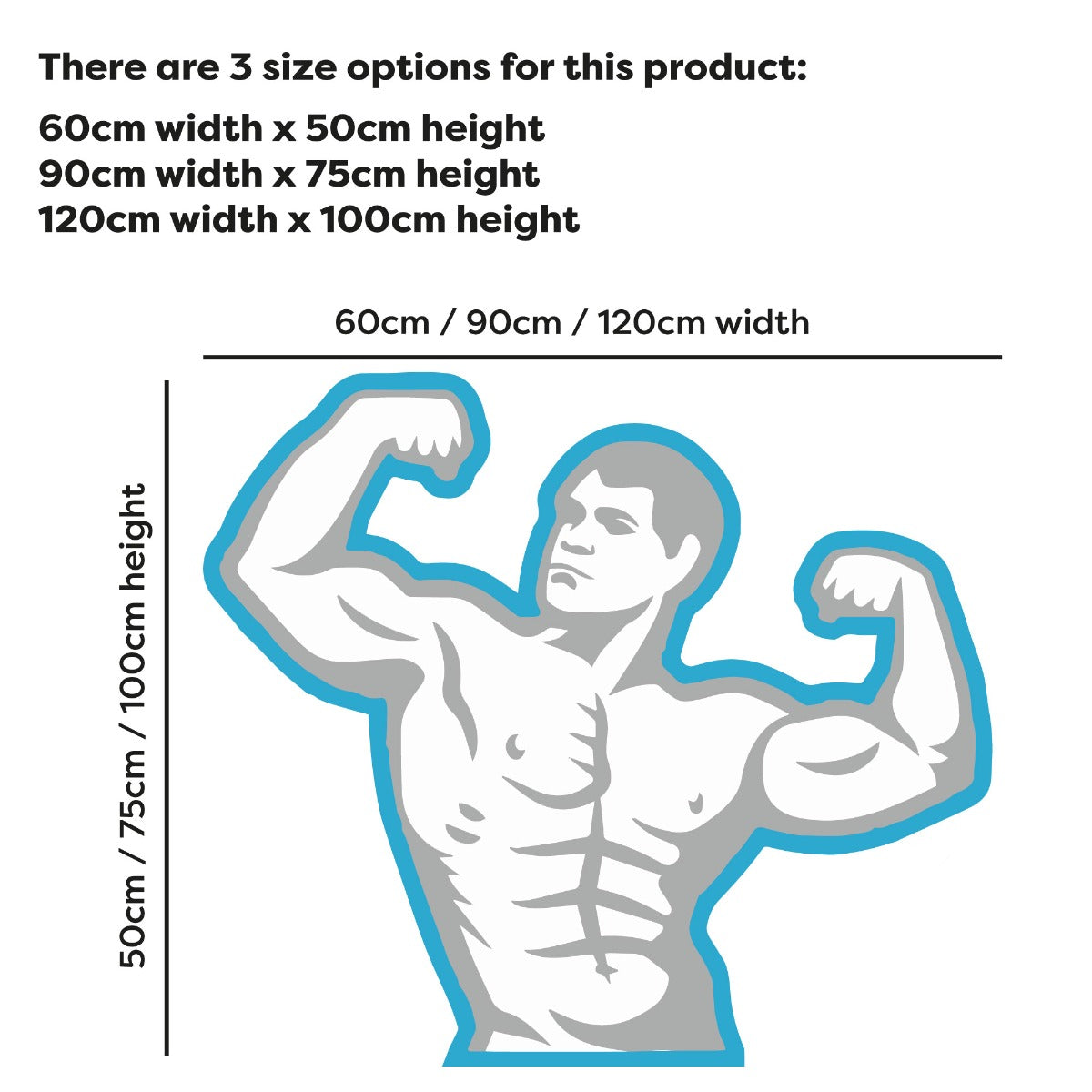 Gym Wall Sticker - Bodybuilder Flexing Silhouette