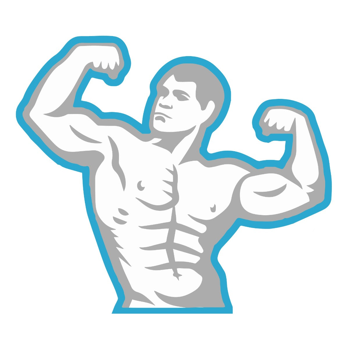 Gym Wall Sticker - Bodybuilder Flexing Silhouette
