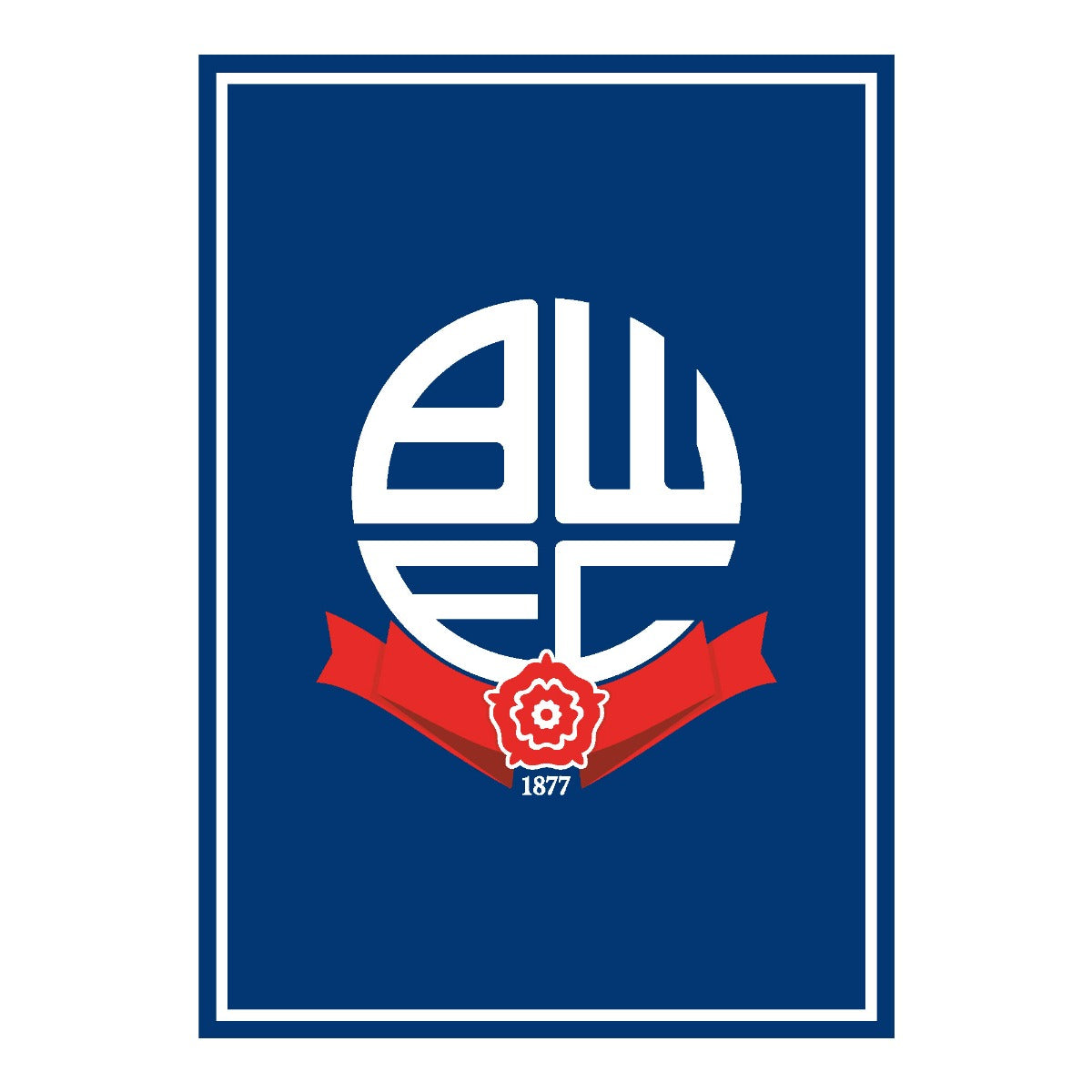 Bolton Wanderers FC Crest Blue Background Print Poster