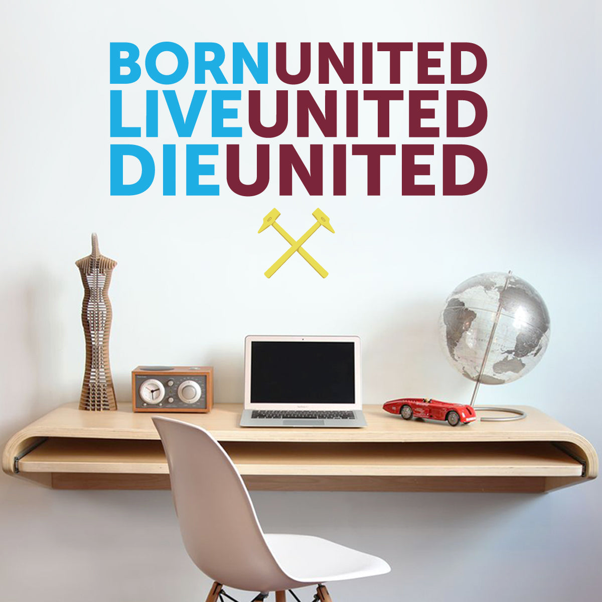 West Ham United Ball Live Die Wall Sticker