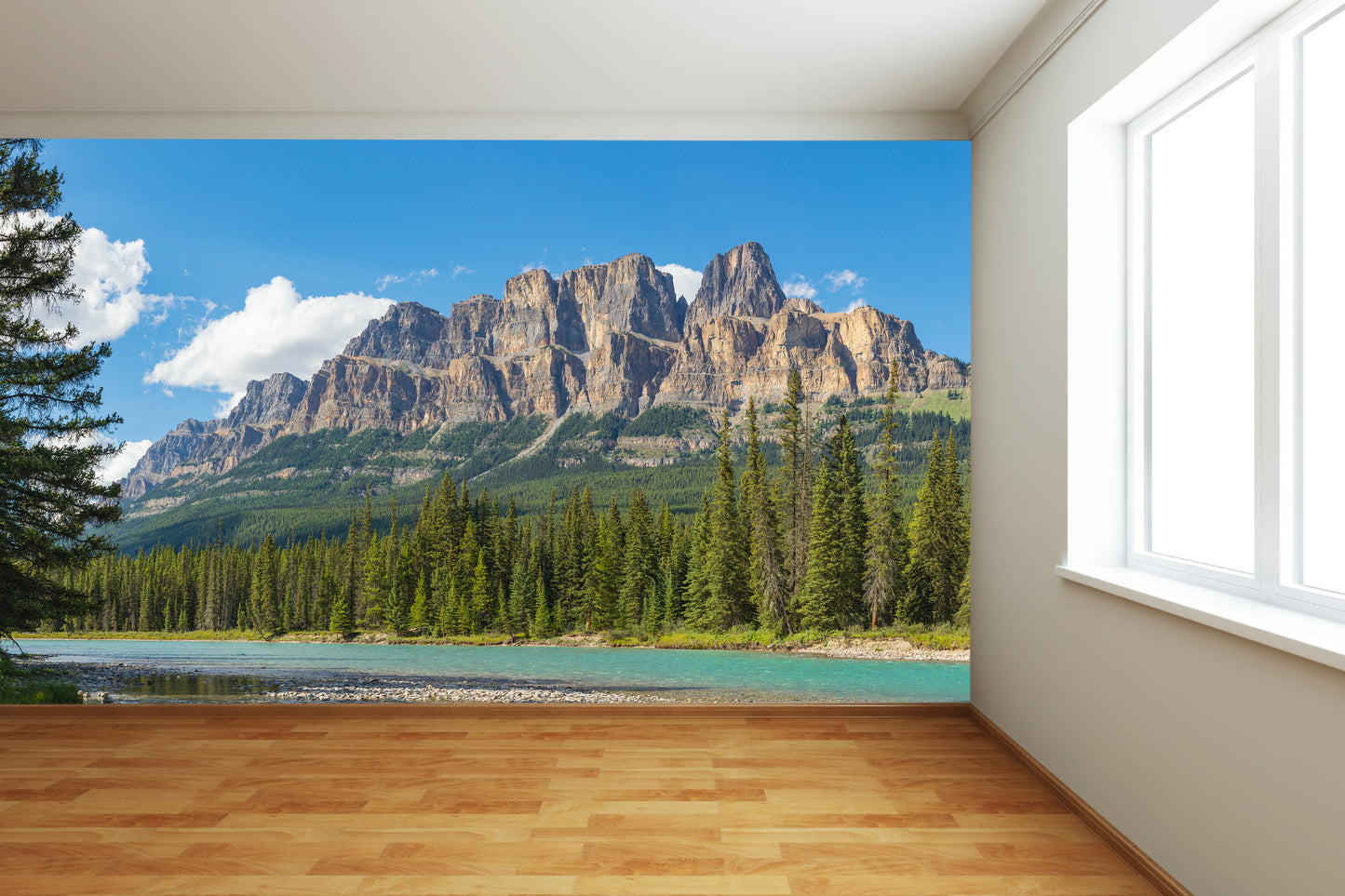 Castle Mountain & Bow River Canada Wall Mural