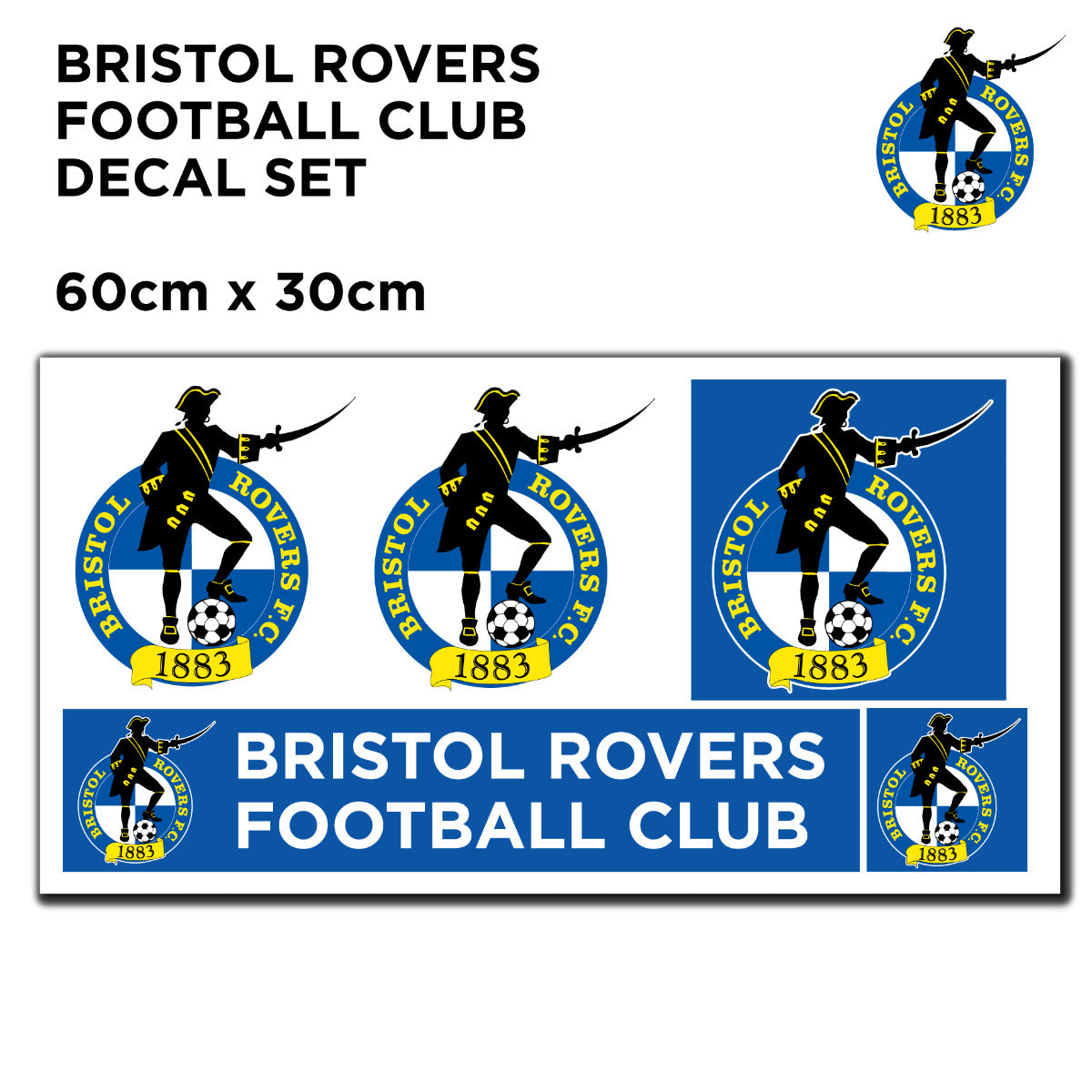 Bristol Rovers F.C. Crest & Personalised Name Wall Sticker