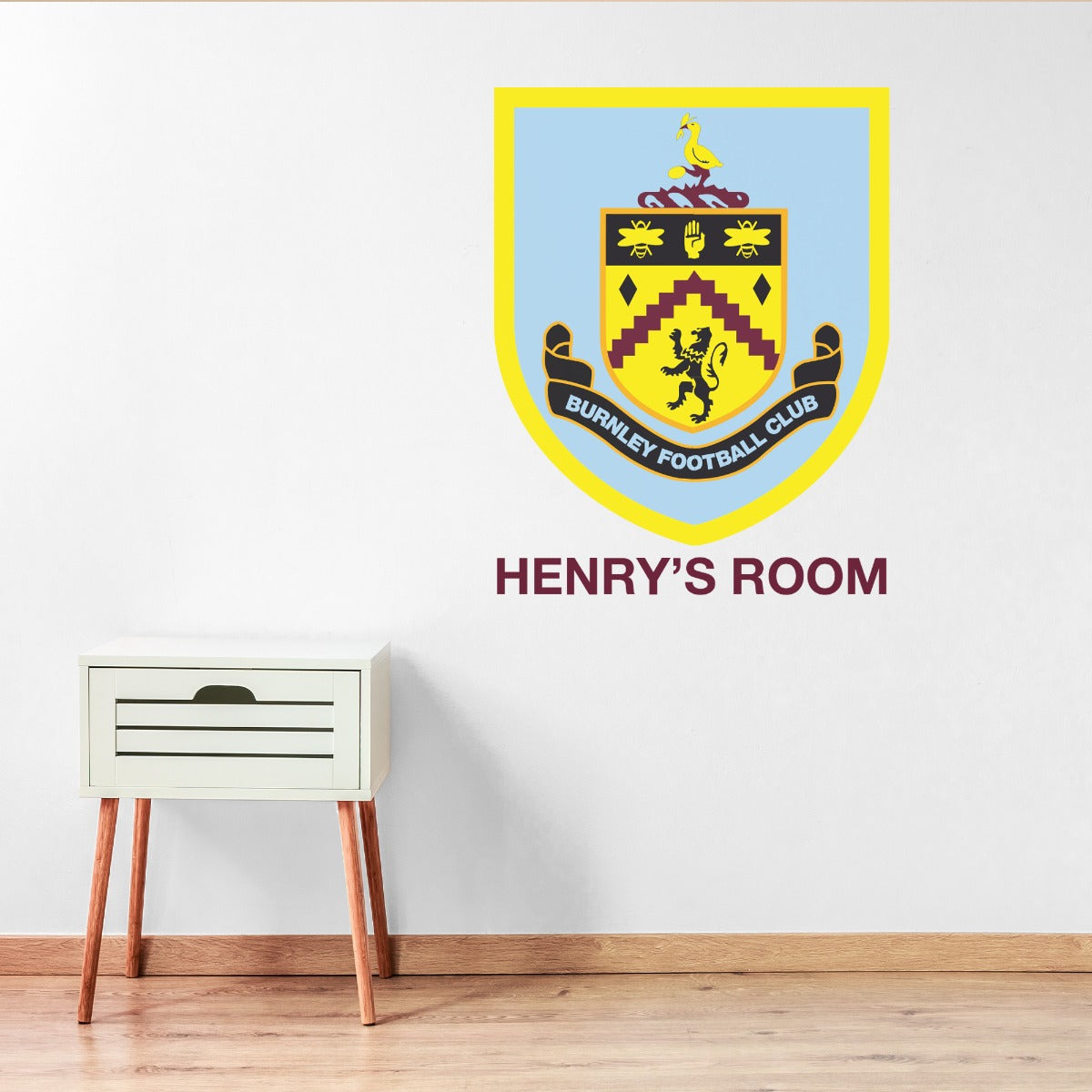 Burnley Football Club - Crest & Personalised Name Wall Art