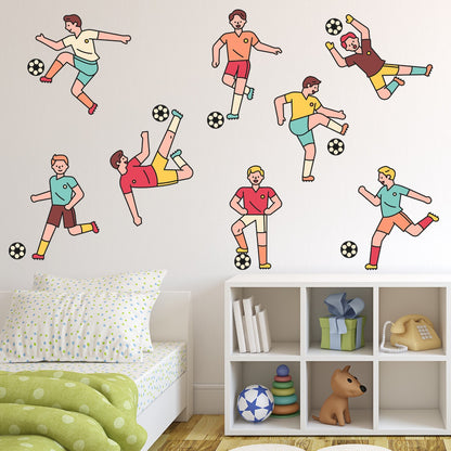 Football Wall Sticker - Cartoon Football Players