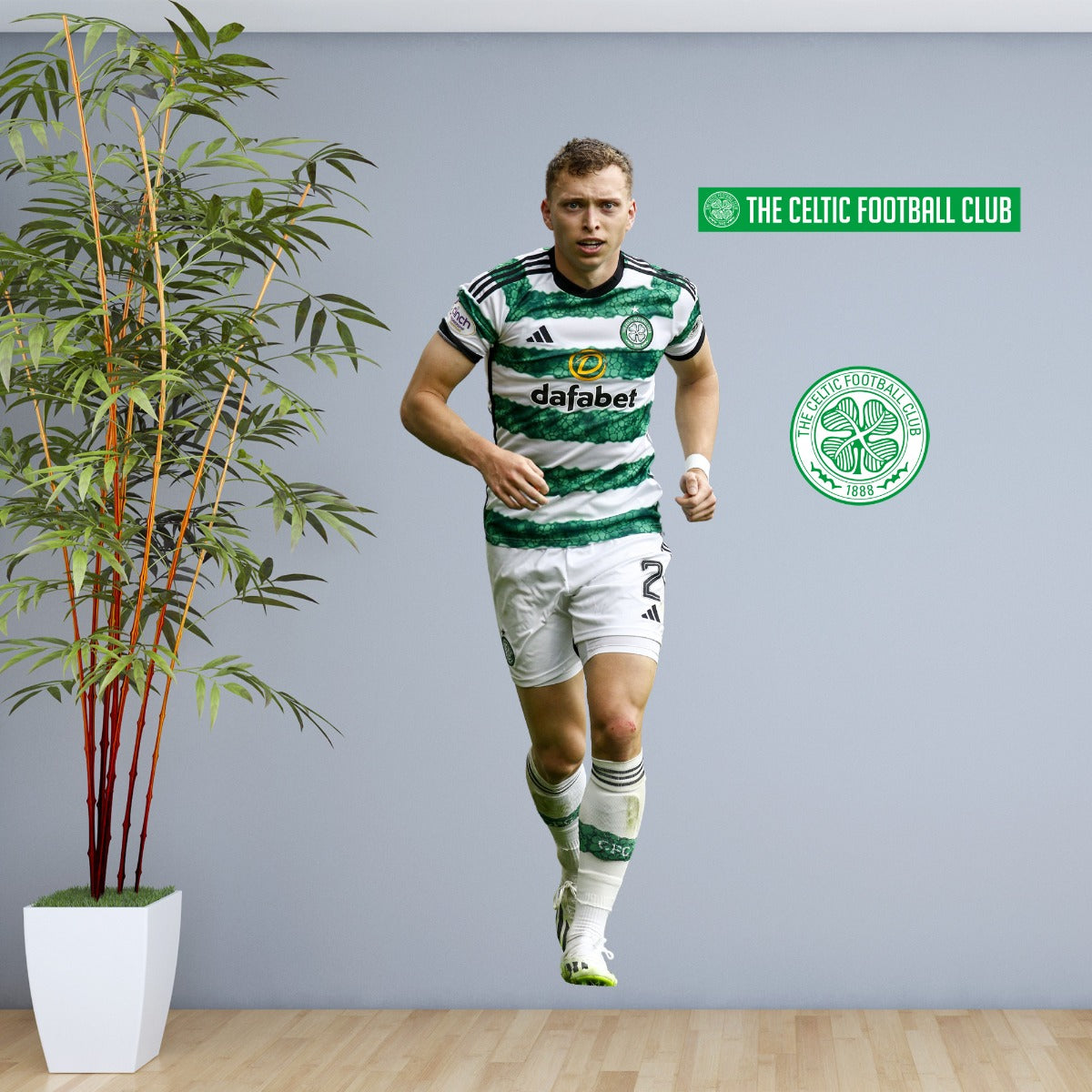 Celtic FC Wall Sticker - Johnston 23/24 Action Player Wall Decal