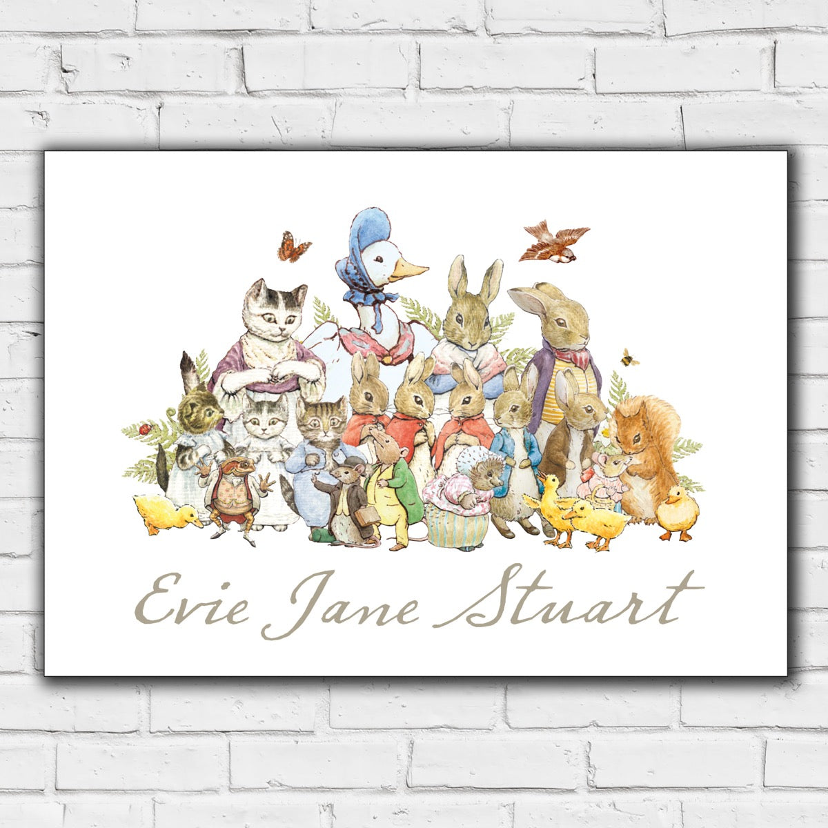 Peter Rabbit Print - Character Group and Personalised Name