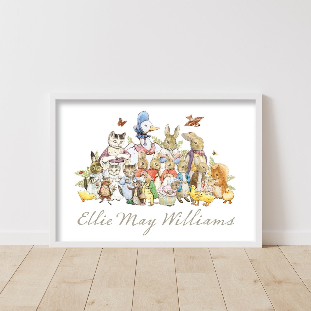 Peter Rabbit Print - Character Group and Personalised Name