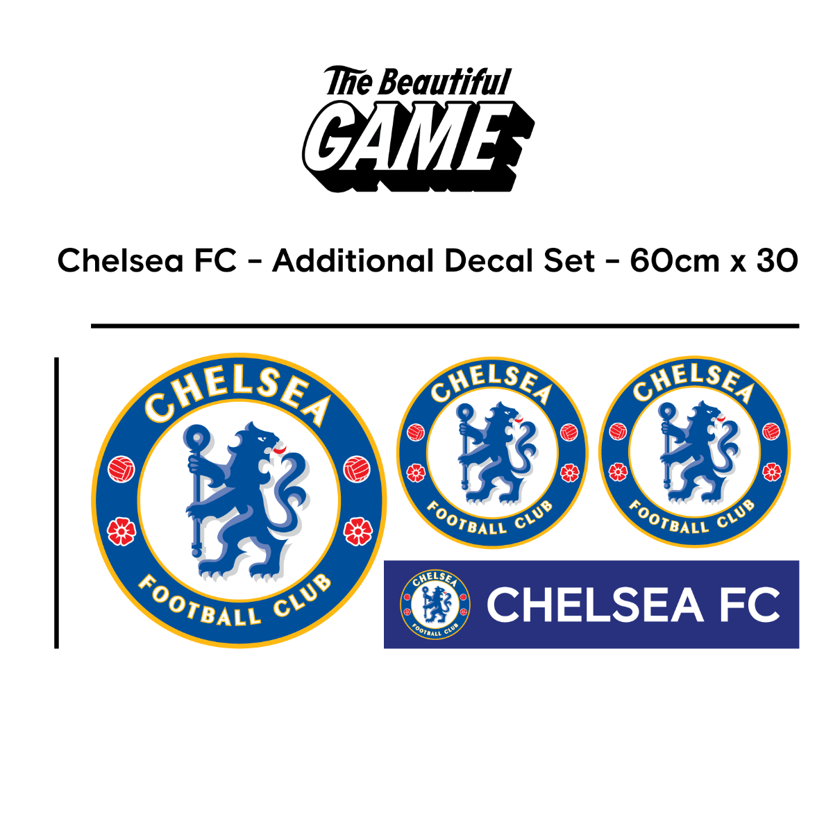 Chelsea Football Club - Crest & 'Blue Is The Colour' Song Wall Mural + Blues Wall Sticker Set