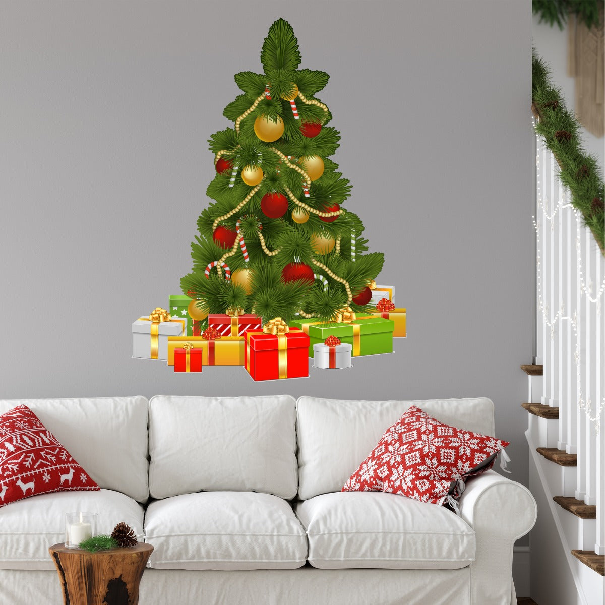 Christmas Tree With Presents Wall Decal