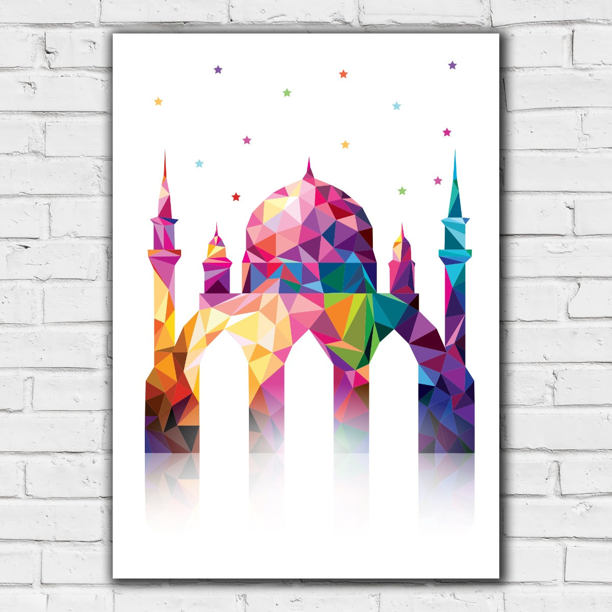Islamic Print - Colourful Triangle Mosque