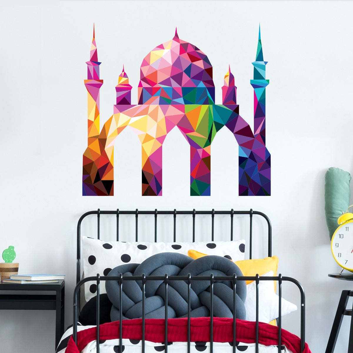 Islamic Wall Sticker - Colourful Triangle Mosque