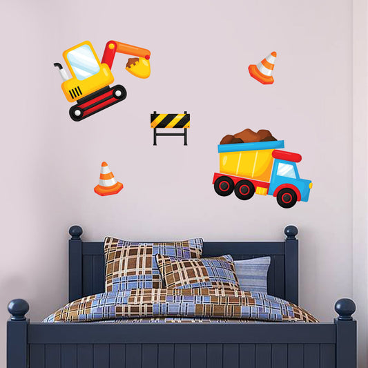 Construction Vehicles Wall Sticker