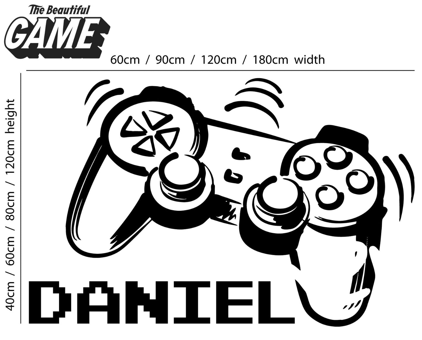 Gaming Controller Personalised Name Wall Sticker