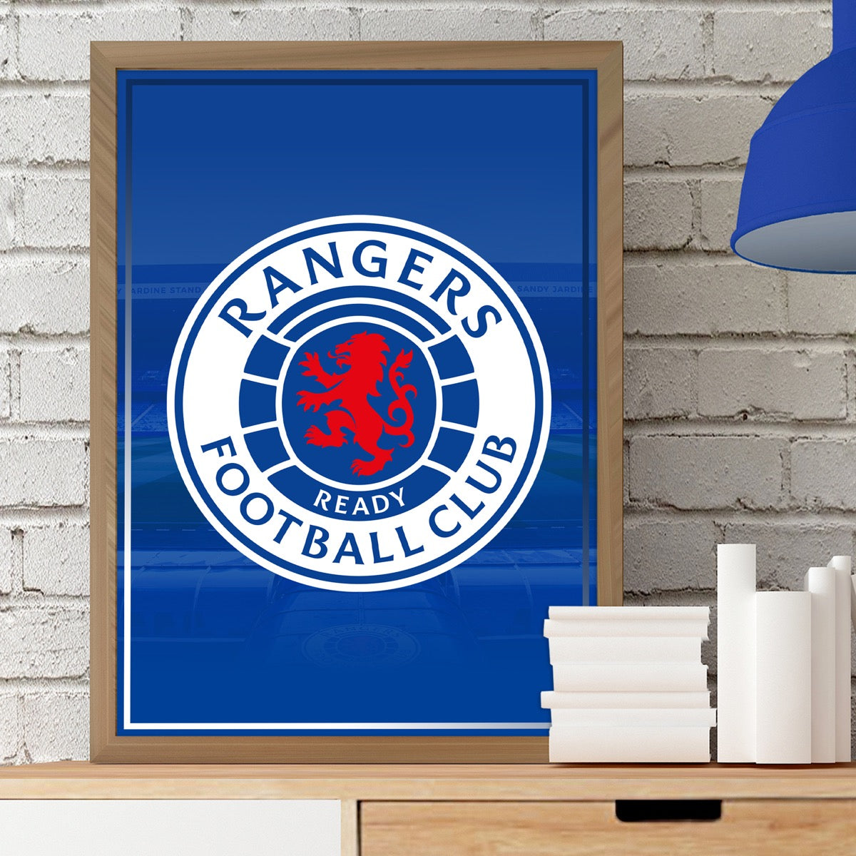 Glasgow Rangers FC Crest Football White/Blue Soccer Ball Glasgow Rangers FC Crest Football White/Blue Soccer Ball