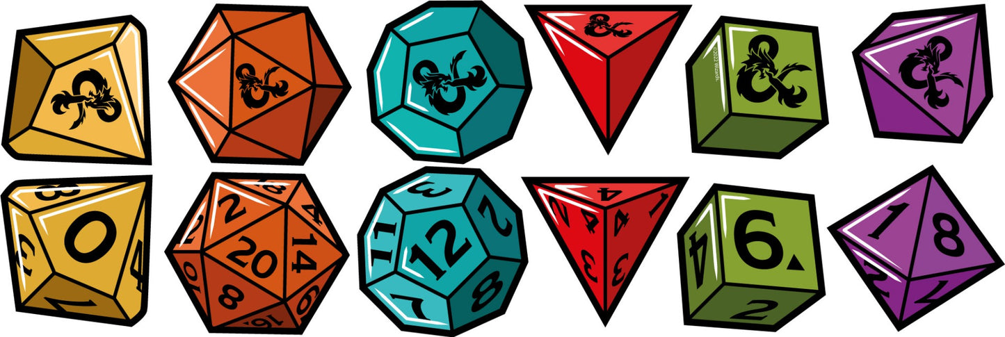 Dungeons & Dragons - Dice Icons Decal Set