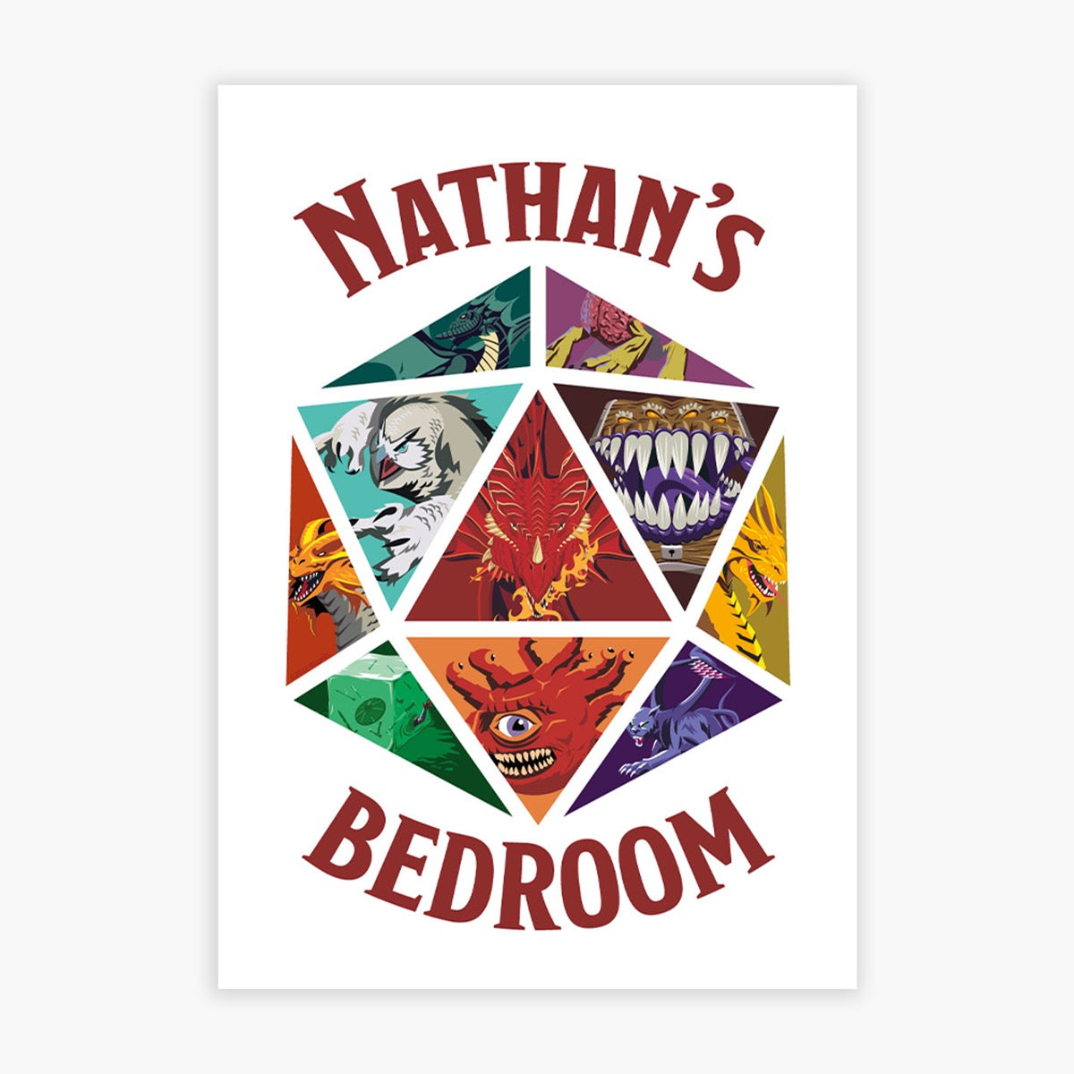 Dungeons & Dragons Print - Monster Dice Personalised Wall Art