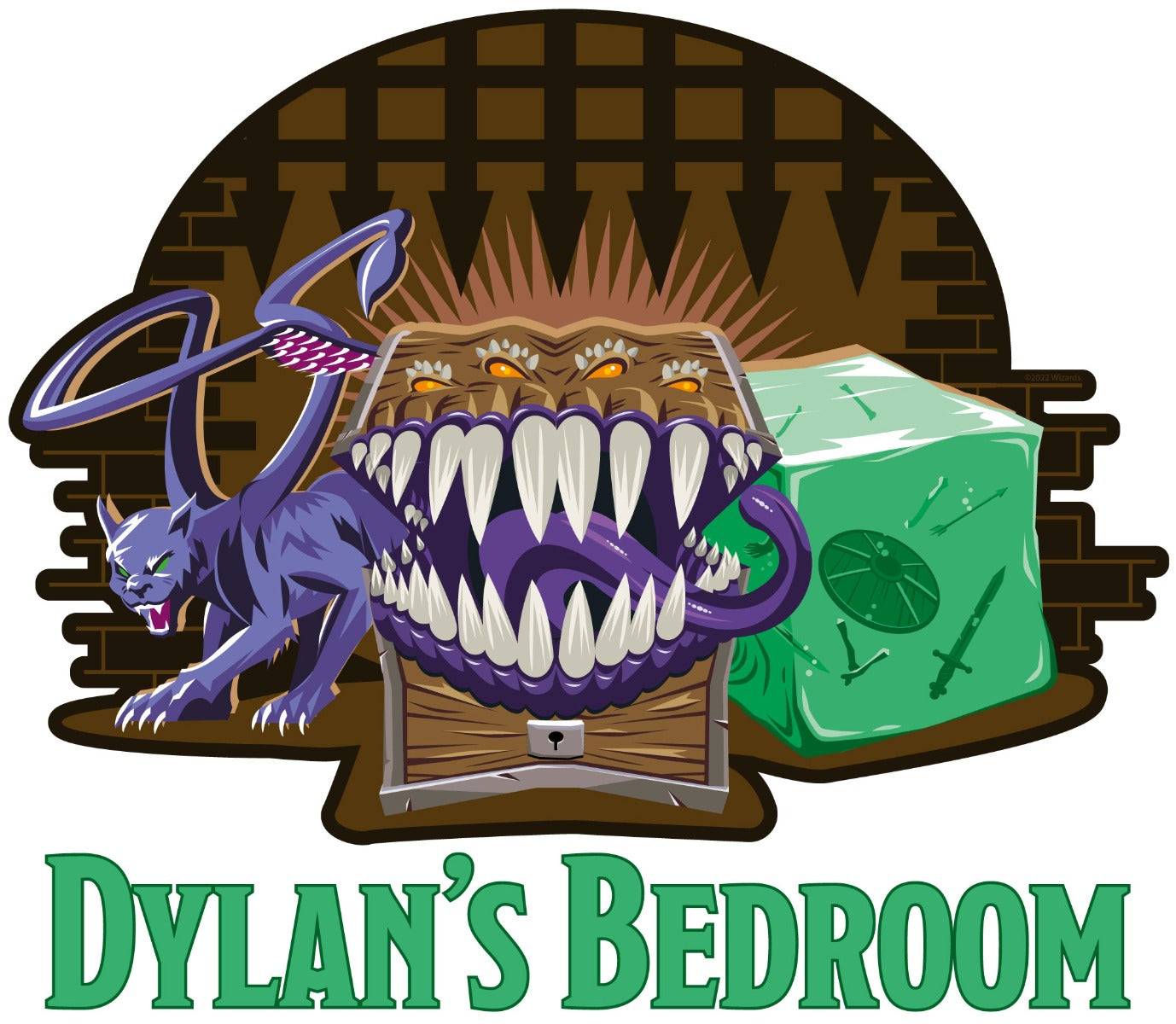 Dungeons & Dragons Wall Sticker - Personalised Monster Dungeon