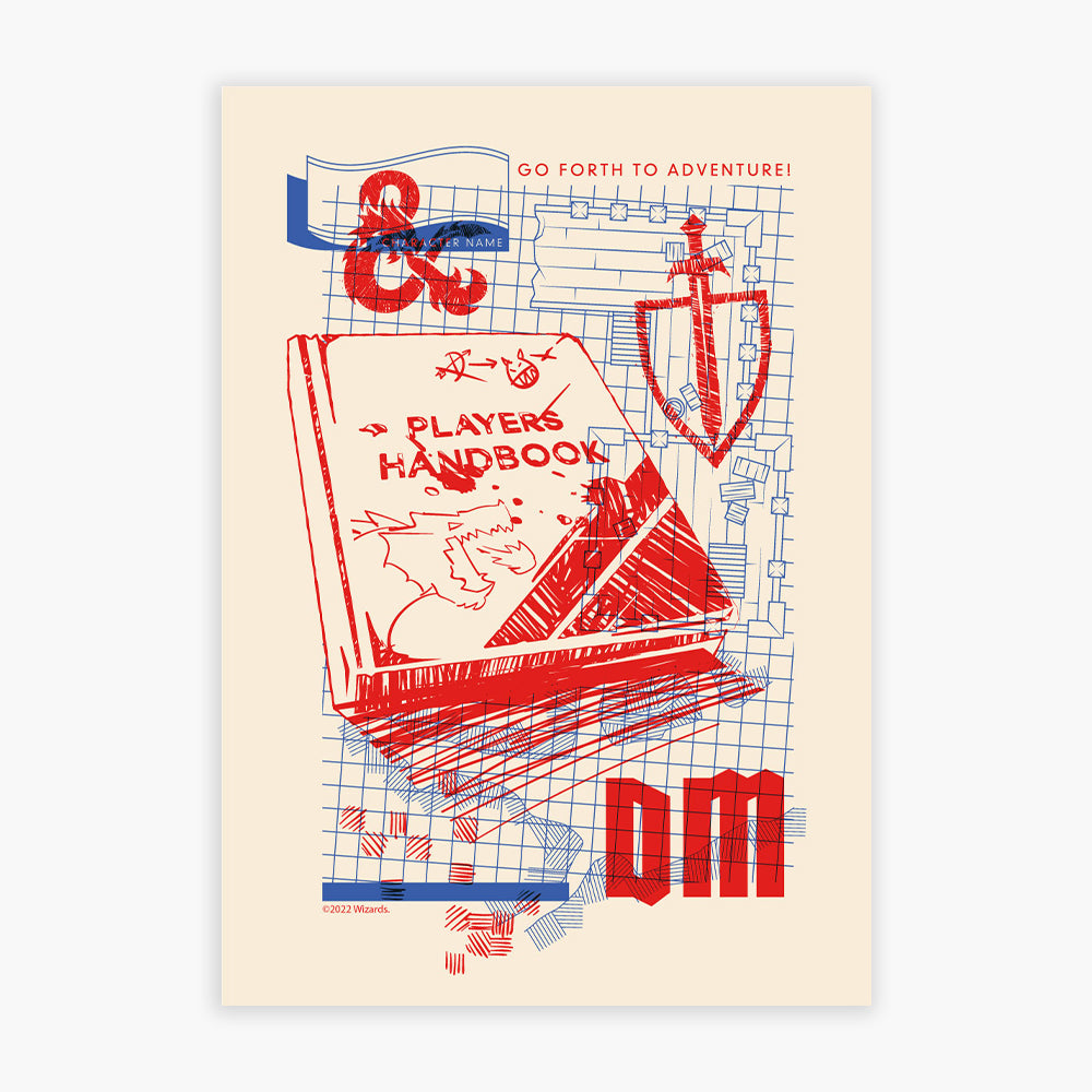 Dungeons & Dragons Print - Players Handbook Illustration Wall Art