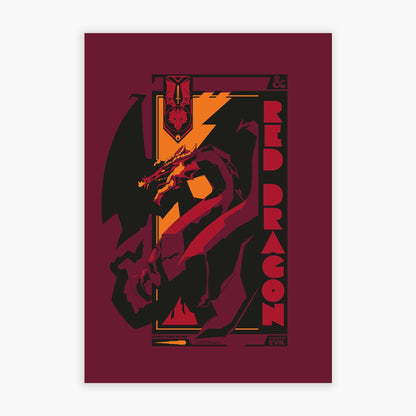 Dungeons & Dragons Print - Red Dragon Icon Graphic Wall Art