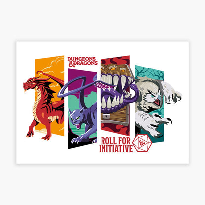 Dungeons & Dragons Print - Roll For Initative Monster Wall Art
