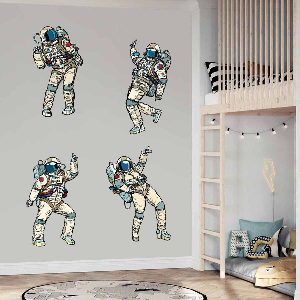 Space Wall Sticker - Dancing Astronauts Set of 4