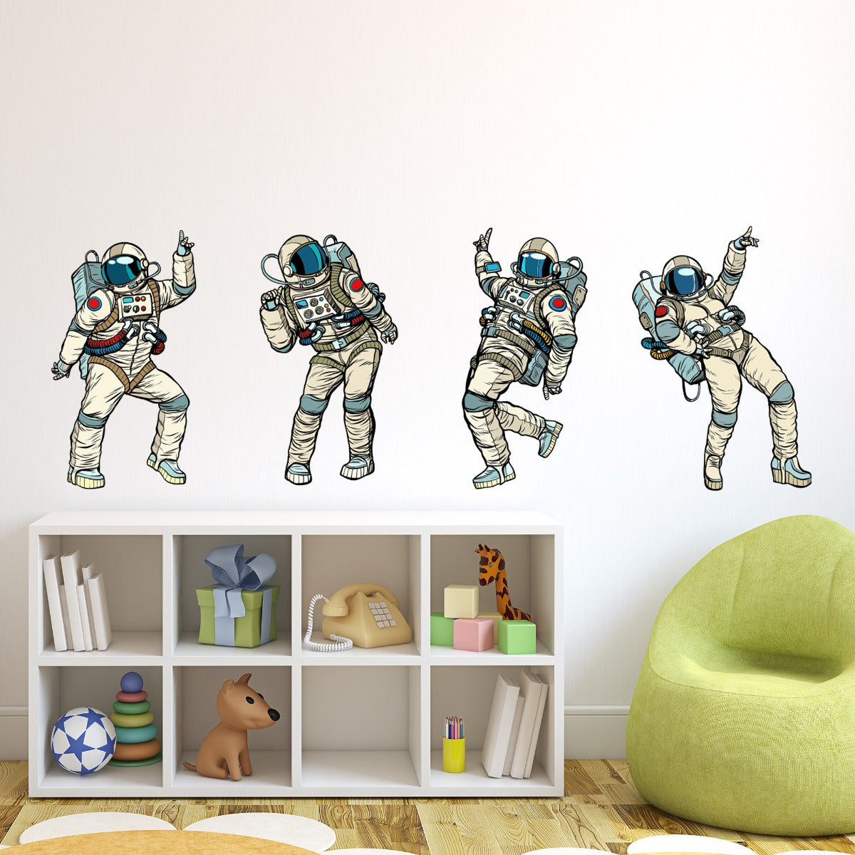 Space Wall Sticker - Dancing Astronauts Set of 4