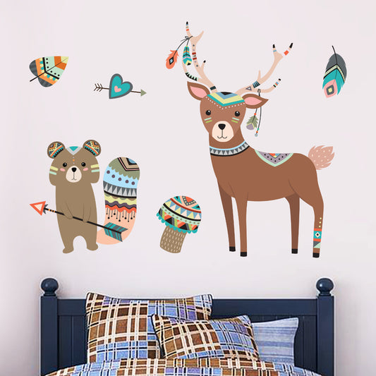 Native Wildlife Deer Racoon Wall Sticker