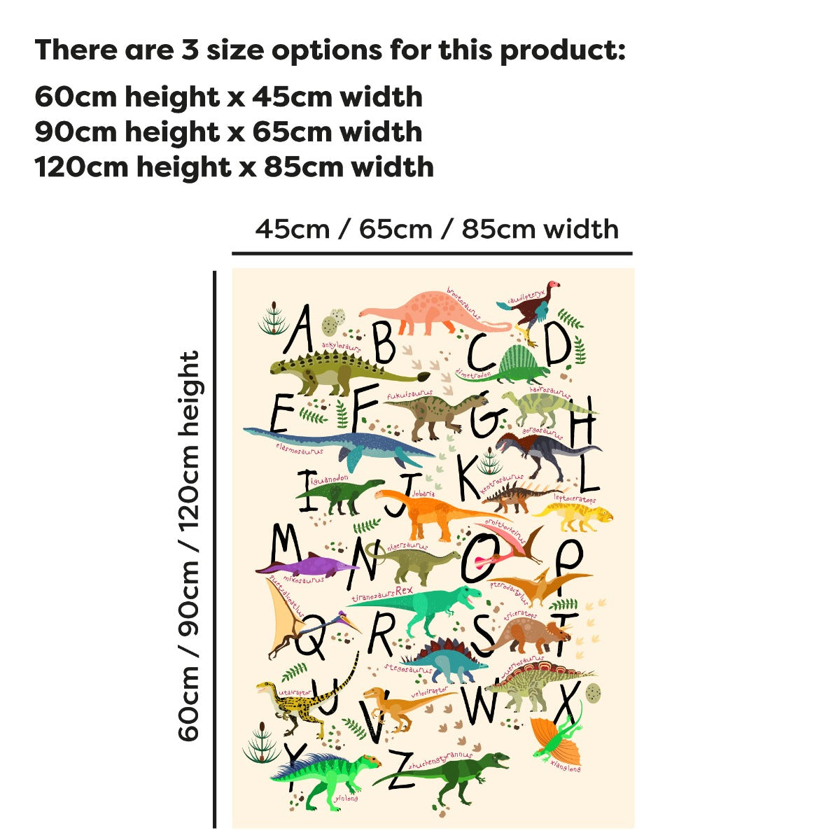 Dinosaur Wall Sticker - Dinosaur Alphabet Graphic