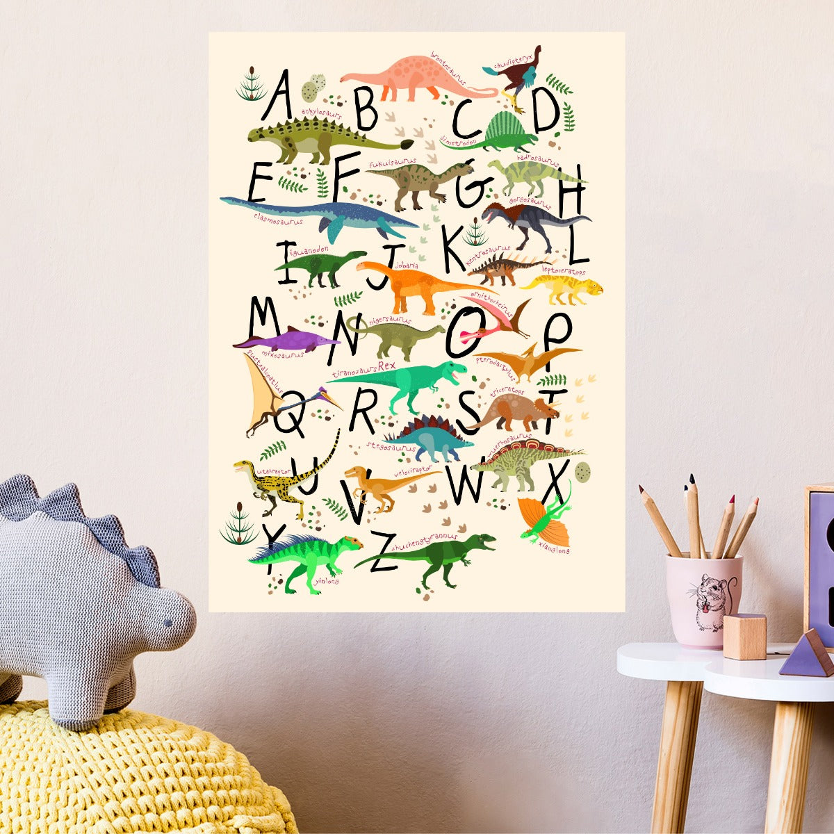 Dinosaur Wall Sticker - Dinosaur Alphabet Graphic