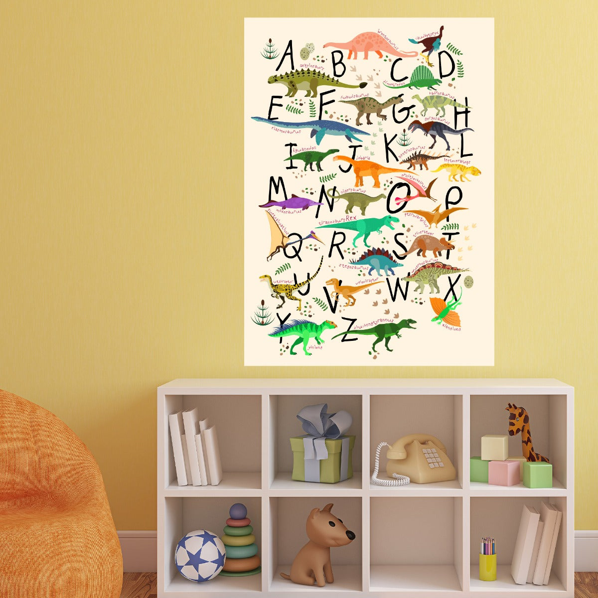 Dinosaur Wall Sticker - Dinosaur Alphabet Graphic