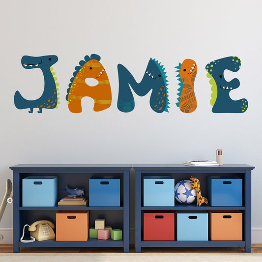 Dinosaur Wall Sticker - Dinosaur Letters Personalised Name