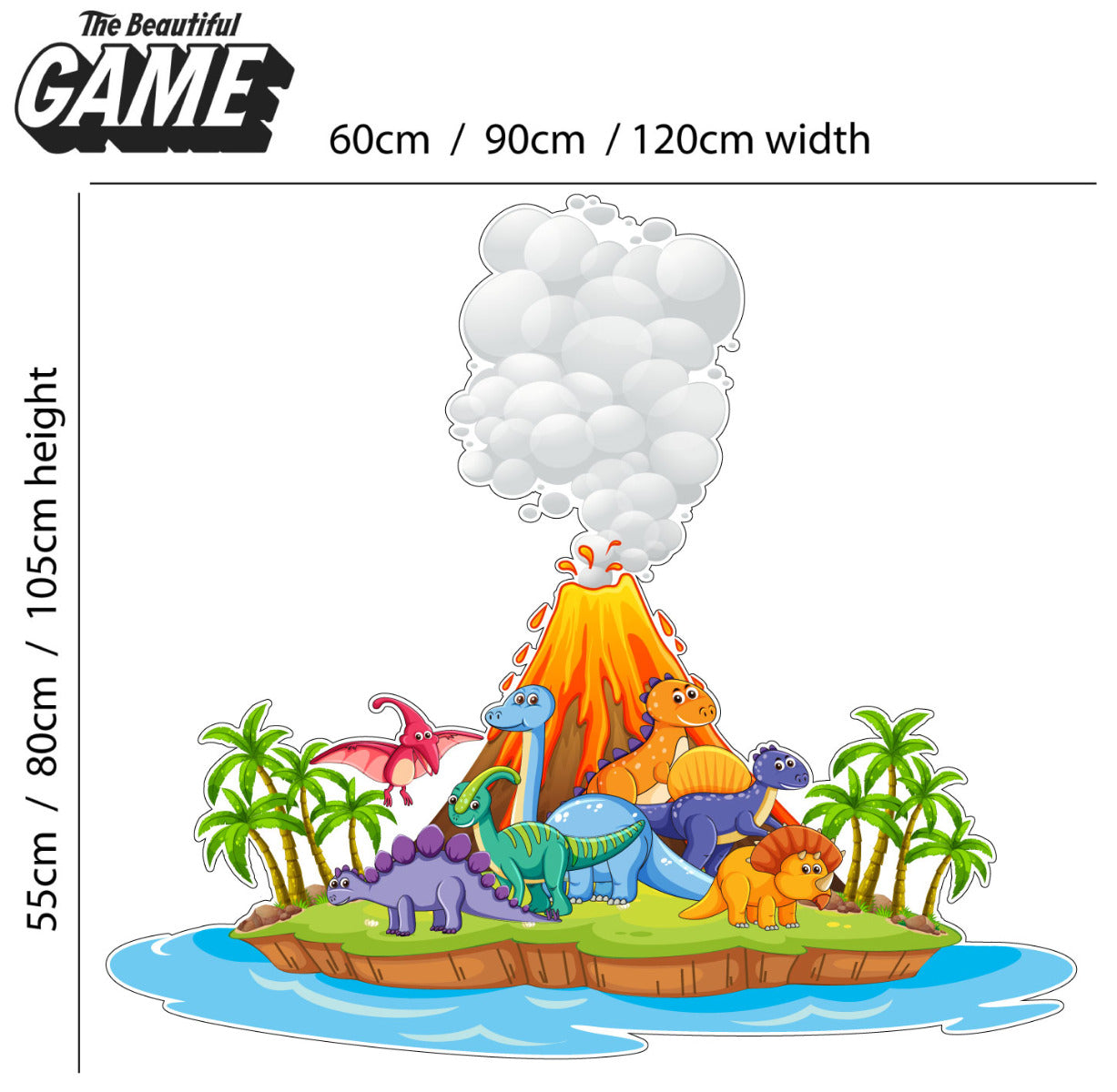 Dinosaur Wall Sticker Dino Volcano Island