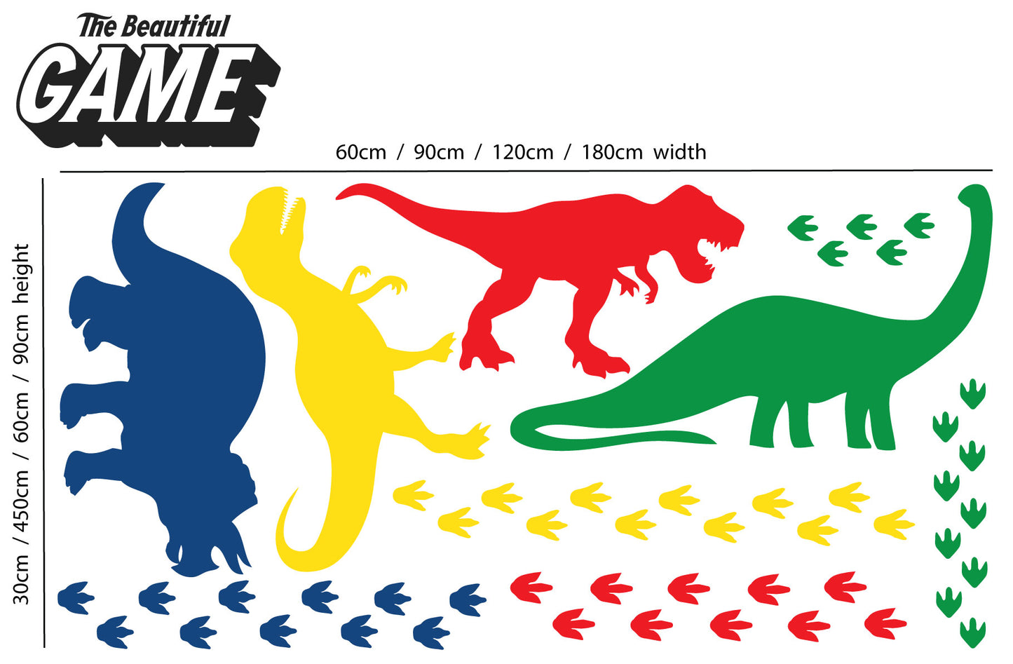 Dinosaur Wall Sticker Dino Footprints Set