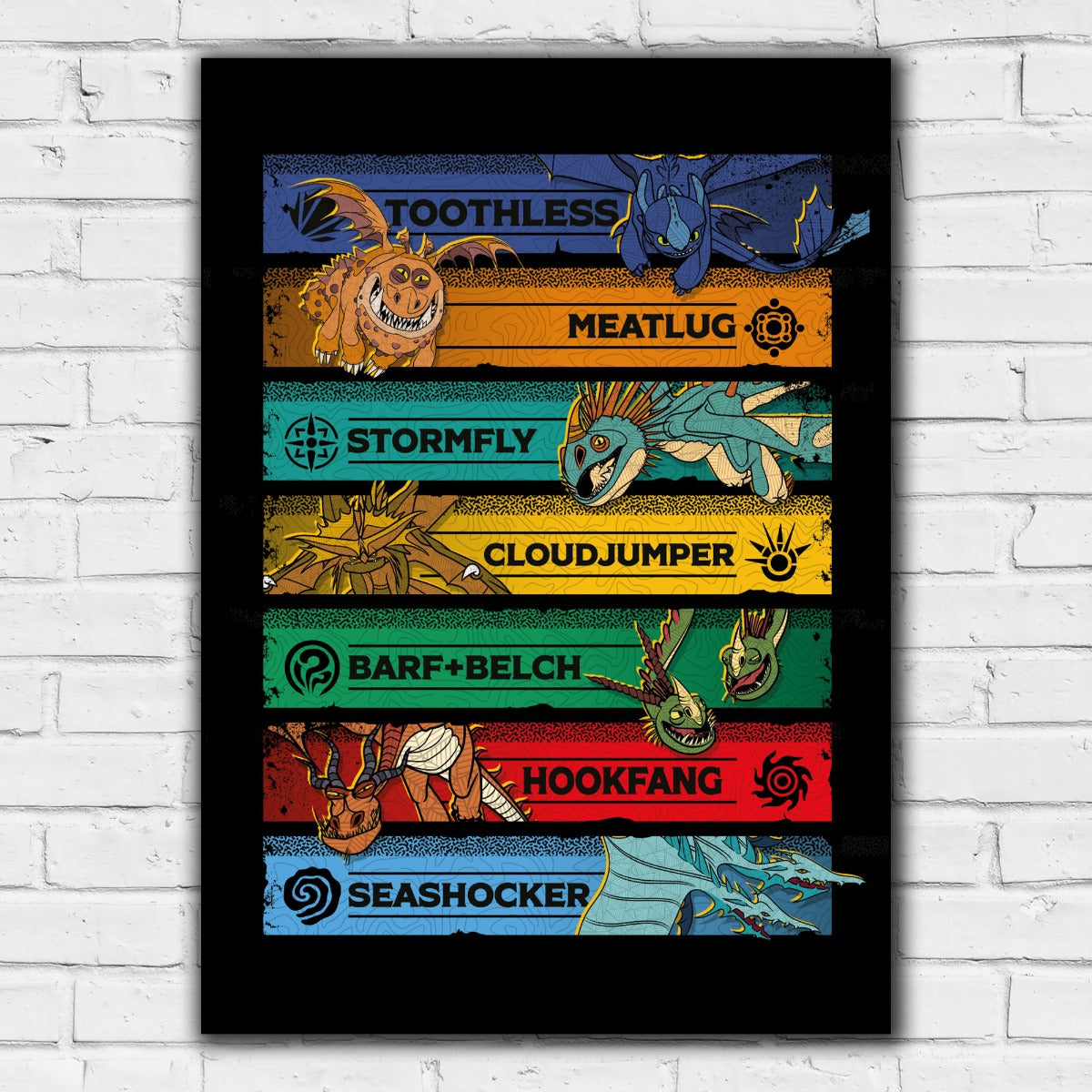 How To Train Your Dragon Print - Dragons and Names Colour List Print