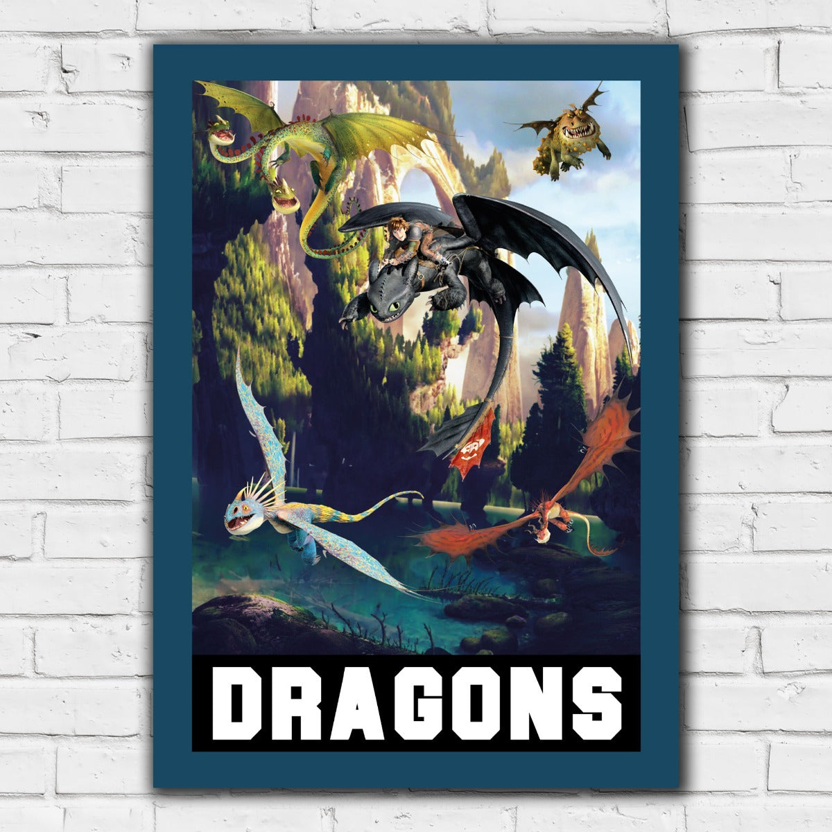 How To Train Your Dragon Print - Dragons Flying in Group Print