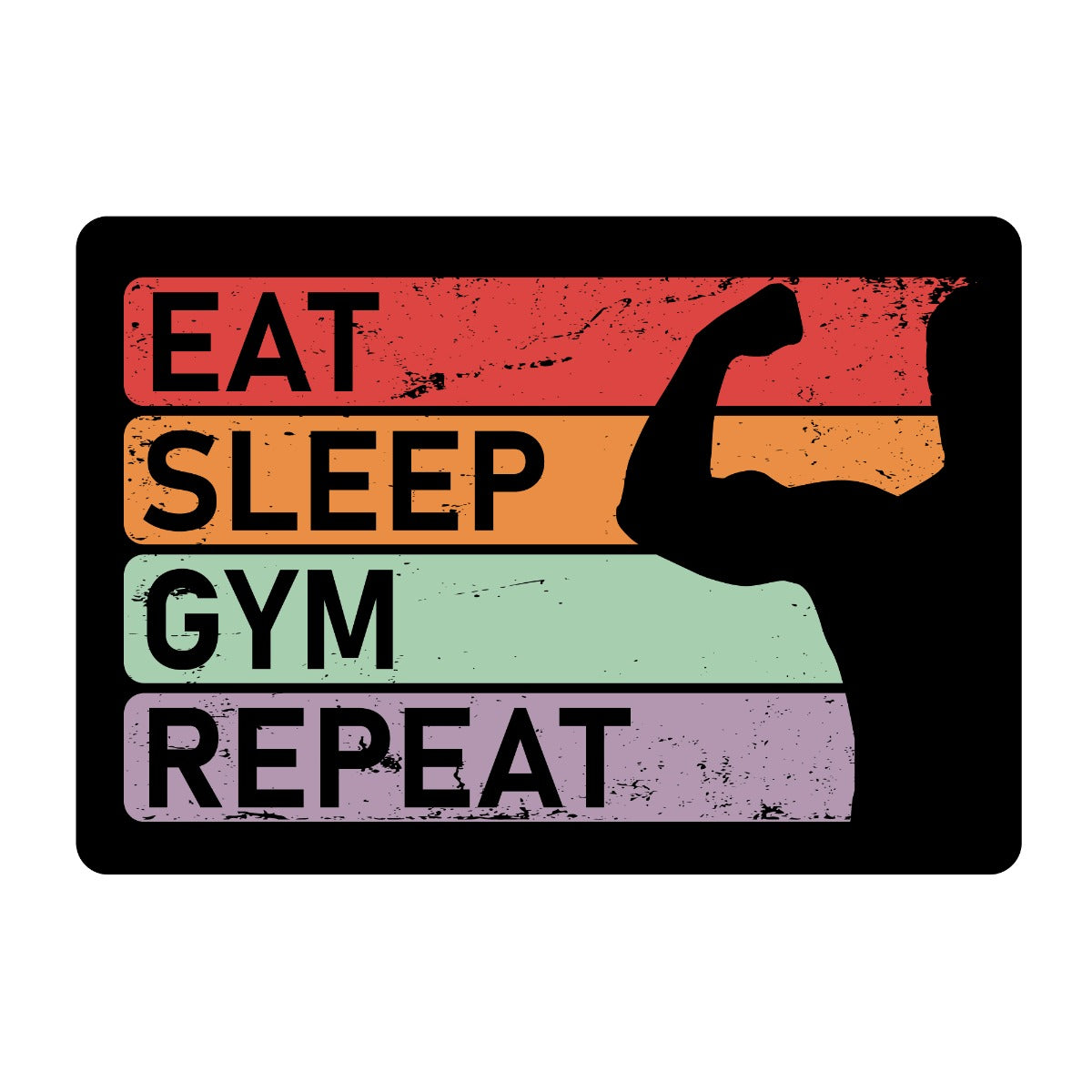 Gym Wall Sticker - Eat Sleep Gym Repeat Rainbow