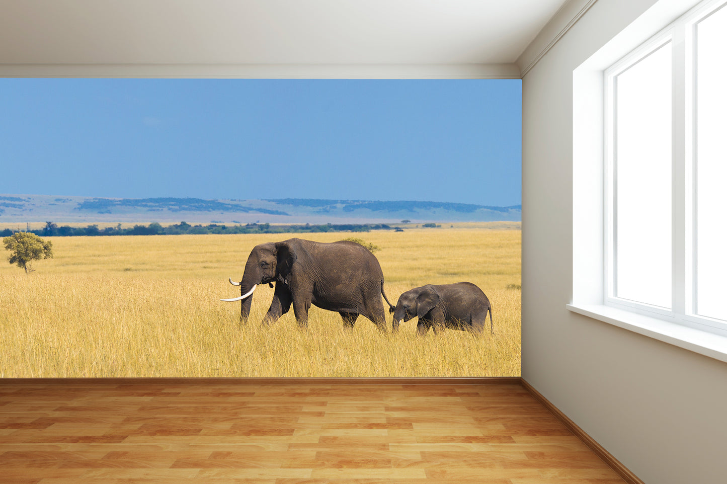 Elephant & Calf Wall Mural