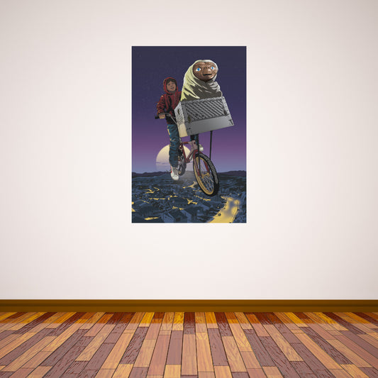 ET the Extra-Terrestrial Wall Sticker Bike Sky Graphic