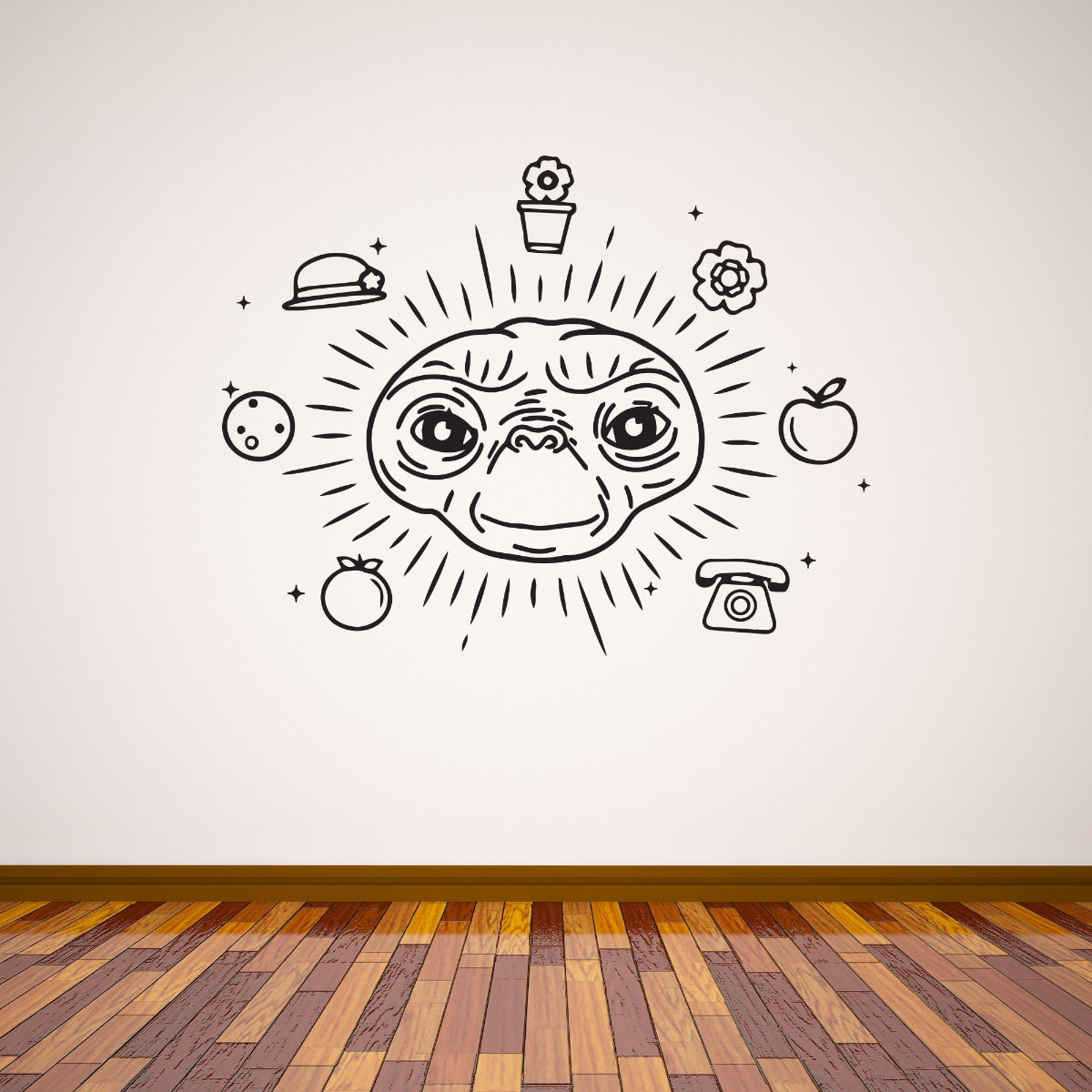 ET the Extra-Terrestrial Wall Sticker Line Art