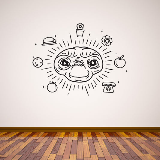 ET the Extra-Terrestrial Wall Sticker Line Art