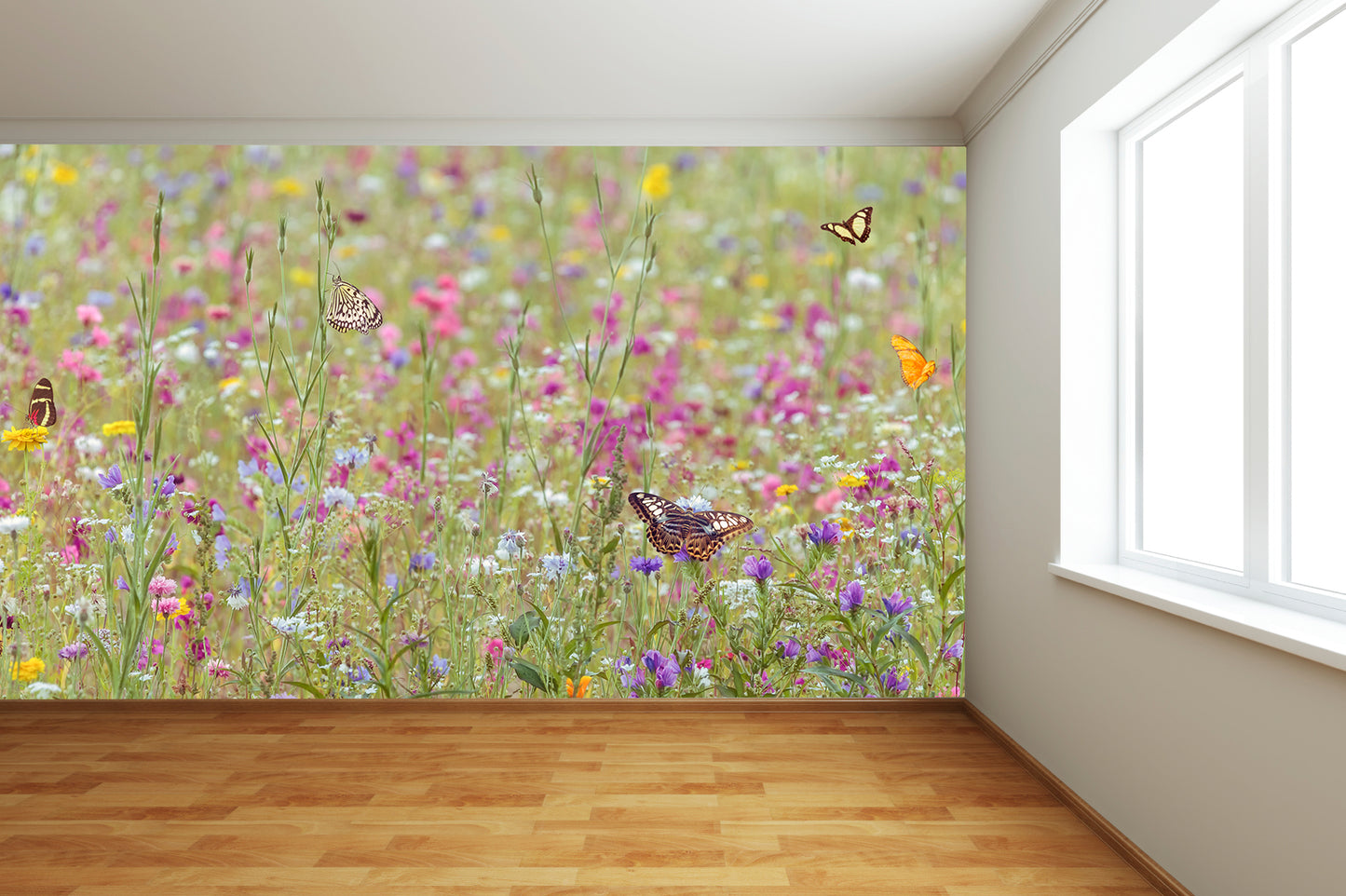 Butterflies in Summer Field Wall Mural