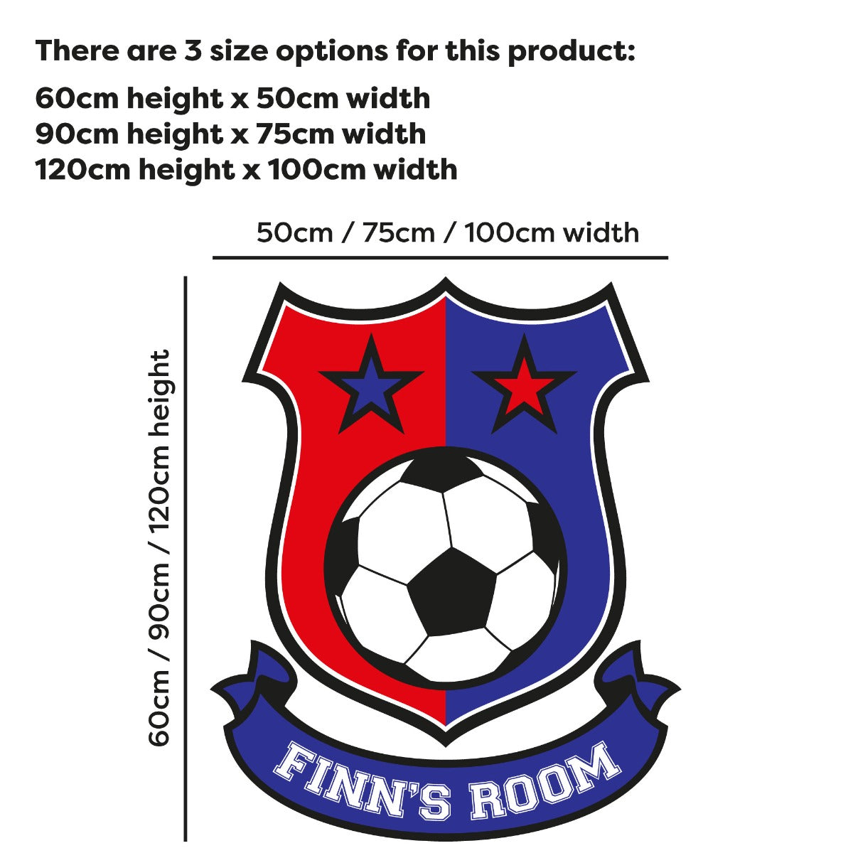 Football Wall Sticker - Football Shield Personalised Name