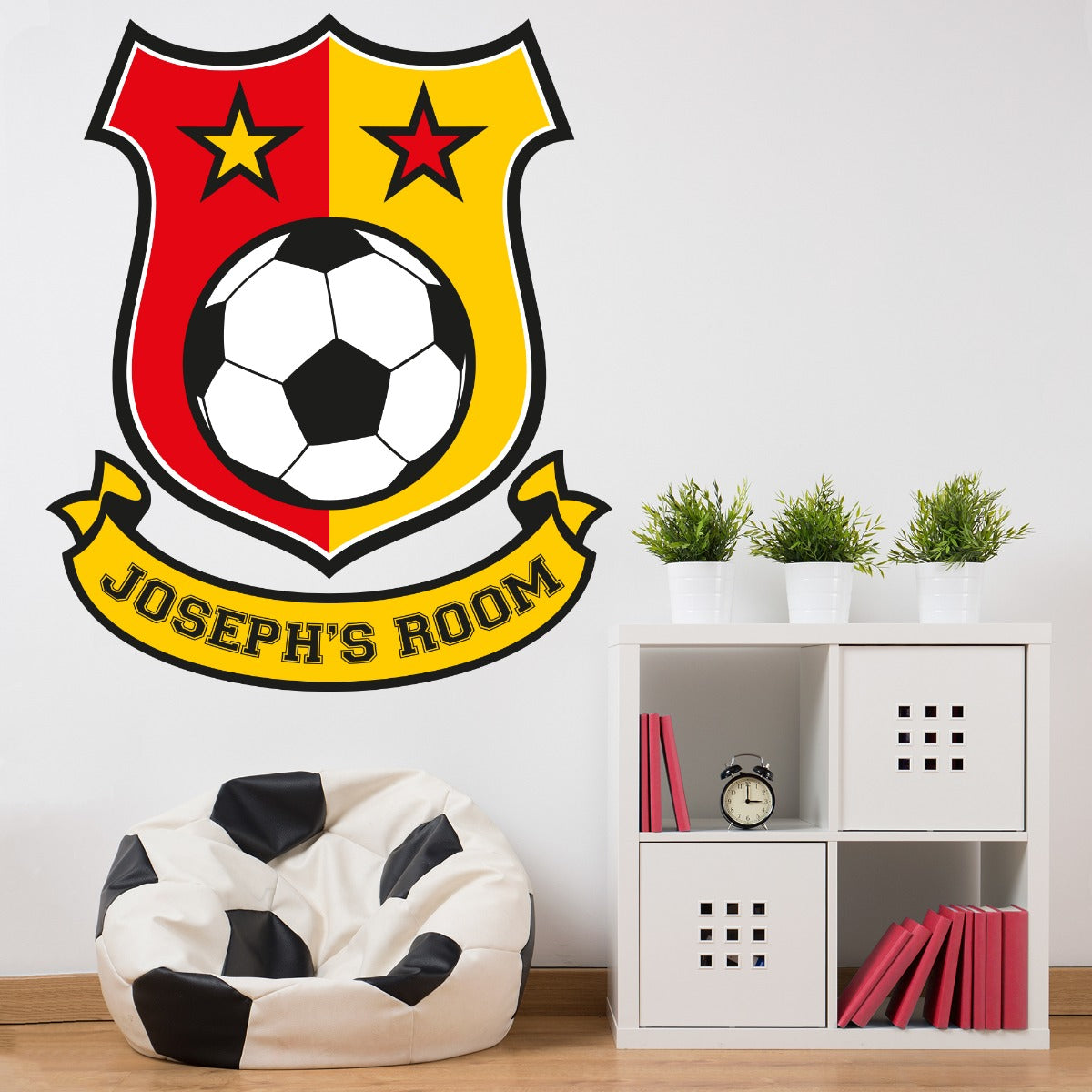 Football Wall Sticker - Football Shield Personalised Name