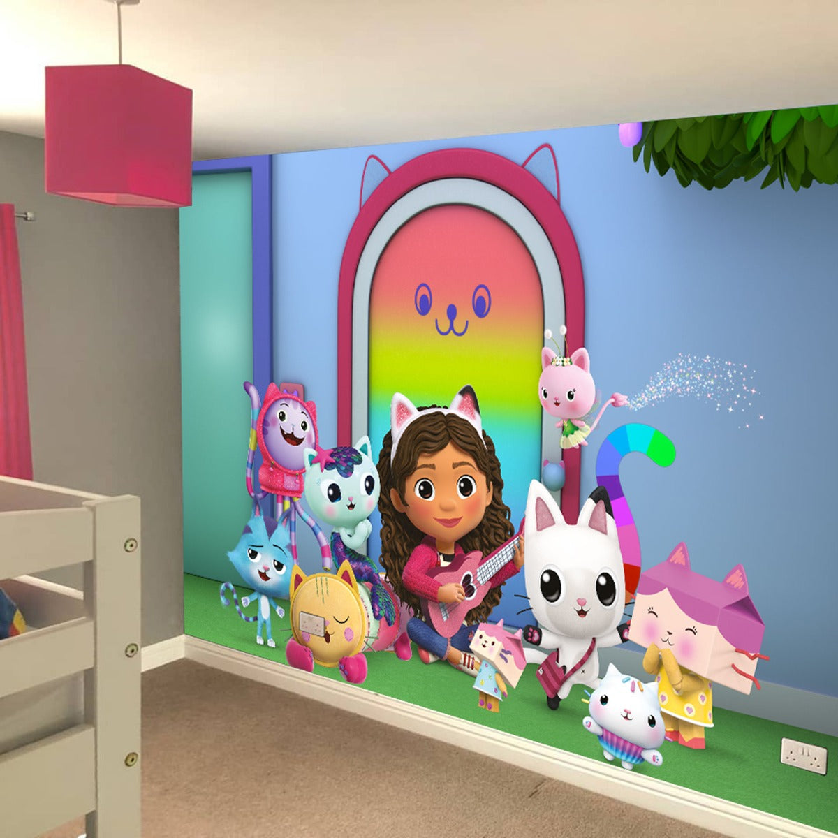 Gabby's Dollhouse Mural - Gabby and Friends Playing Guitar Full Wall Mural